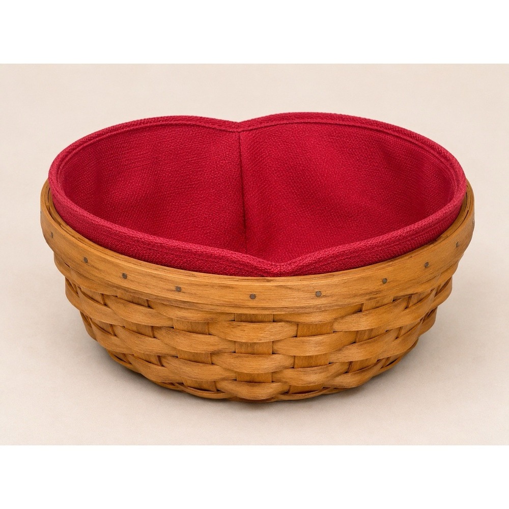 Longaberger 9" Bowl Basket Liner Only Paprika Red/ Cranberry 20657 1990-2000